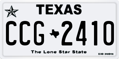 TX license plate CCG2410