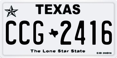 TX license plate CCG2416