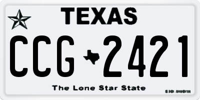 TX license plate CCG2421