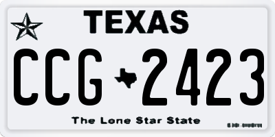 TX license plate CCG2423
