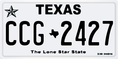 TX license plate CCG2427