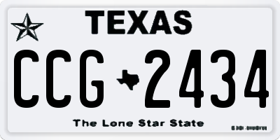 TX license plate CCG2434