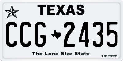 TX license plate CCG2435