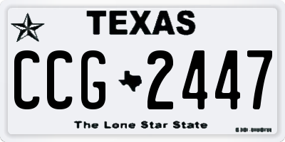 TX license plate CCG2447
