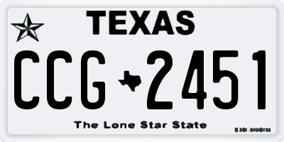 TX license plate CCG2451