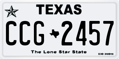 TX license plate CCG2457