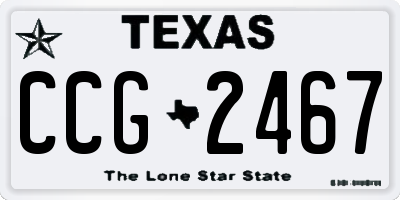 TX license plate CCG2467