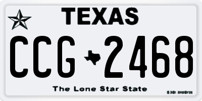 TX license plate CCG2468