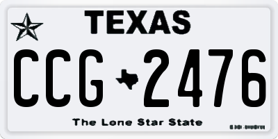 TX license plate CCG2476