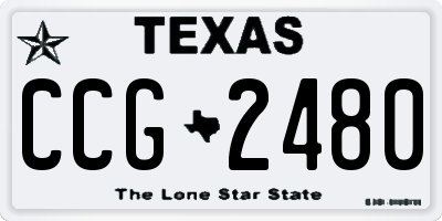 TX license plate CCG2480