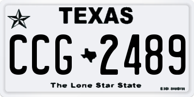 TX license plate CCG2489