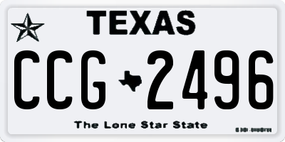 TX license plate CCG2496