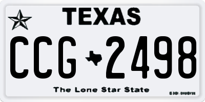TX license plate CCG2498