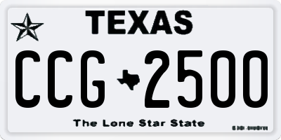 TX license plate CCG2500