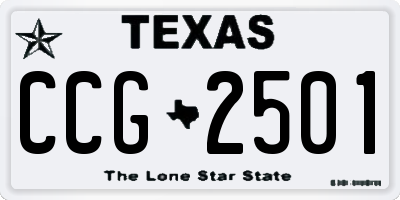 TX license plate CCG2501