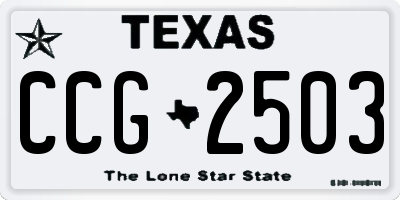 TX license plate CCG2503