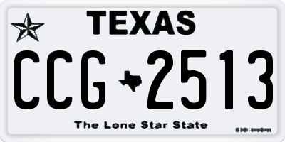 TX license plate CCG2513