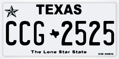 TX license plate CCG2525