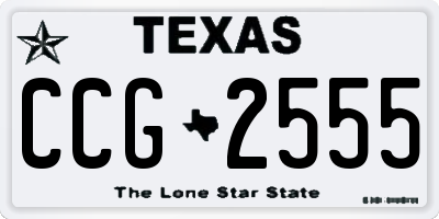 TX license plate CCG2555