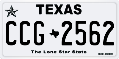 TX license plate CCG2562