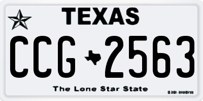 TX license plate CCG2563