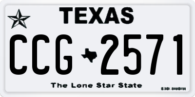 TX license plate CCG2571