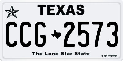 TX license plate CCG2573