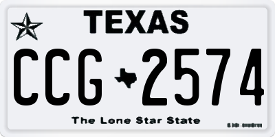 TX license plate CCG2574