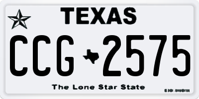 TX license plate CCG2575