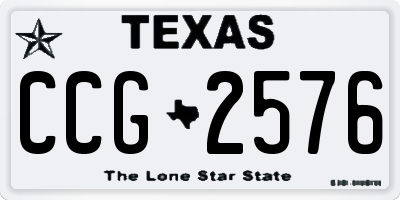 TX license plate CCG2576