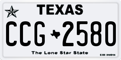TX license plate CCG2580