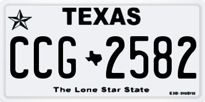 TX license plate CCG2582