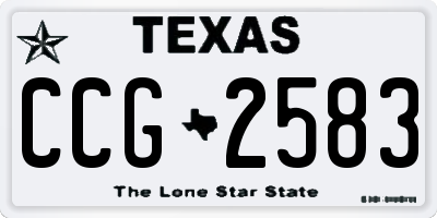 TX license plate CCG2583