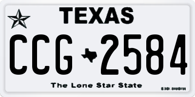 TX license plate CCG2584