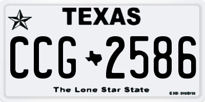 TX license plate CCG2586