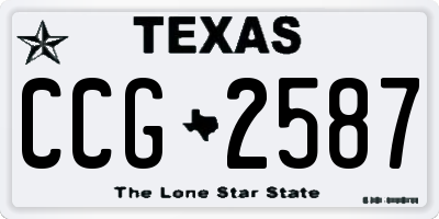 TX license plate CCG2587