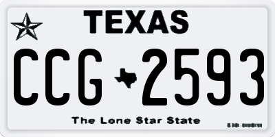 TX license plate CCG2593