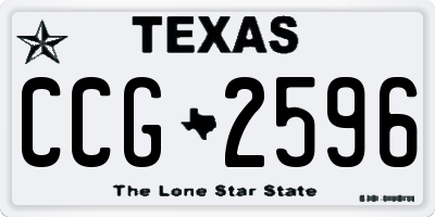 TX license plate CCG2596