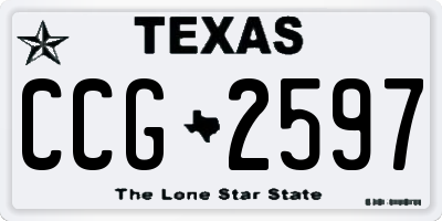 TX license plate CCG2597