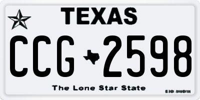 TX license plate CCG2598
