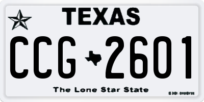 TX license plate CCG2601