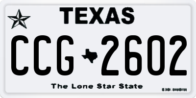 TX license plate CCG2602