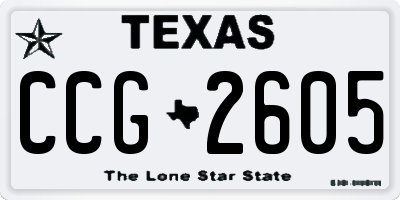 TX license plate CCG2605