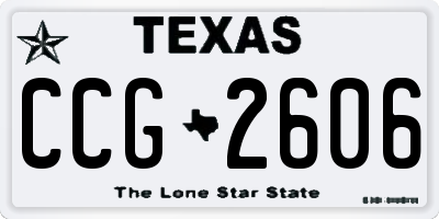 TX license plate CCG2606