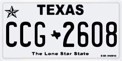 TX license plate CCG2608