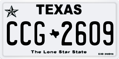 TX license plate CCG2609