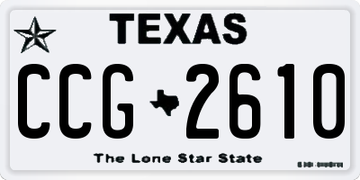 TX license plate CCG2610