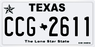 TX license plate CCG2611