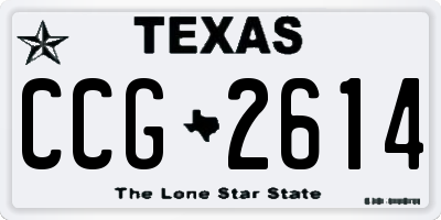 TX license plate CCG2614