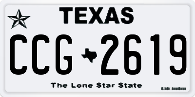 TX license plate CCG2619